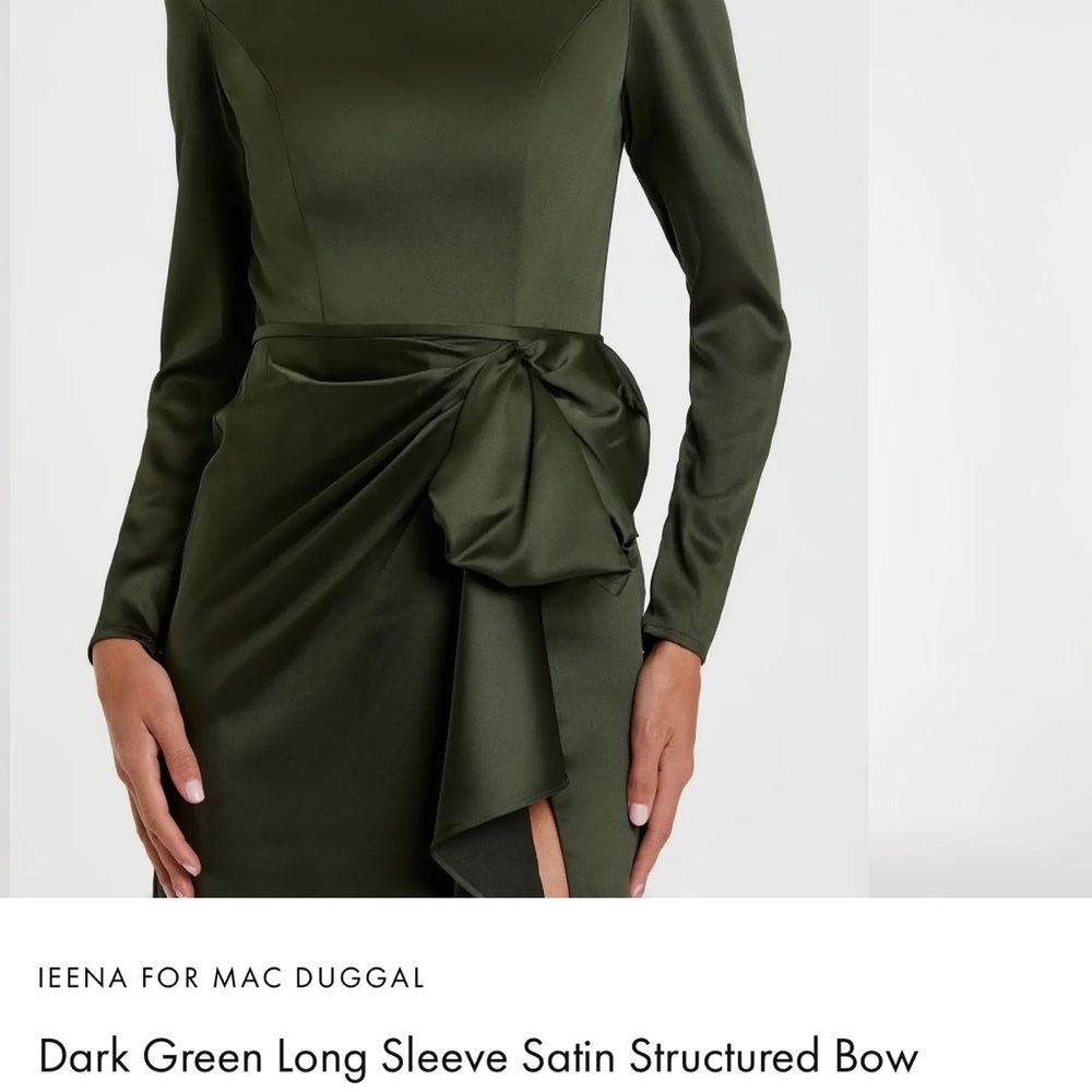 Mac Duggal Green Asymmetrical Ruched Cocktail Dress